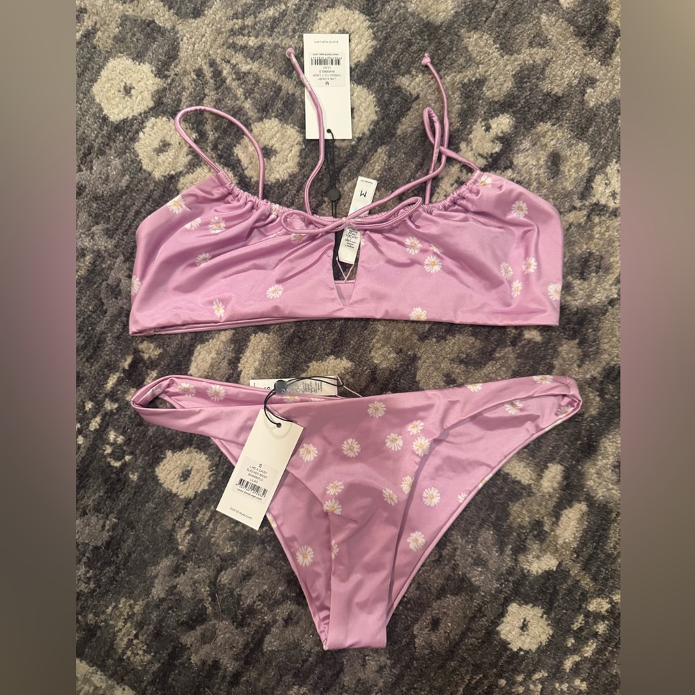 Like New Bond-eye Australia Lavender Daisy Bikini Set - Top M and Bottoms S